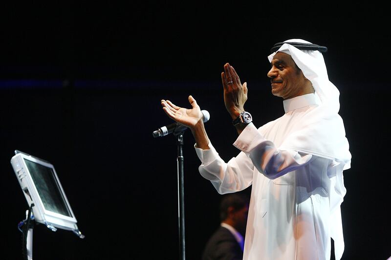 AbuDhabi, United Arab Emirates- August, 10, 2013: Saudi Arabian  Singer Rabeh Saqer performs during the Summerfest  Music event at the Yas Island in Abudhbai. ( Satish Kumar / The National ) For News/ Arts & Life/ Story by Saeed Saeed *** Local Caption ***  SK100-Rabeh Saqer-02.jpg