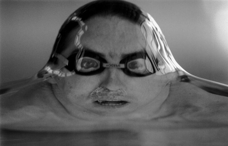 Australian swimmer Matthew Dunn, 1993, in a photo taken by Tim Clayton (British, born 1960). Courtesy Tim Clayton