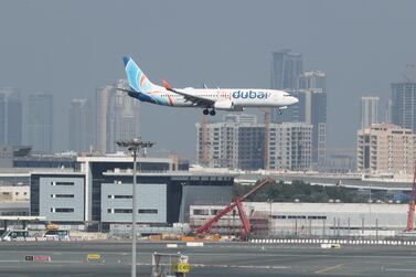 A flydubai Boeing 737-800 jet comes in for landing in Dubai. The airline recorded an annual loss in 2020 amid what it called one of the toughest years in aviation history. Reuters