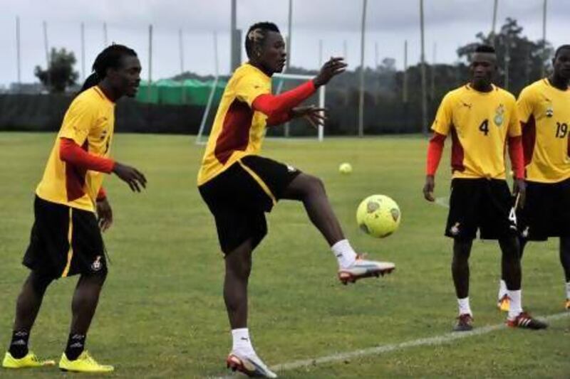 Ghana players Derek Boateng, Asamoah Gyan, John Pantsil and Jonathan Mensah.