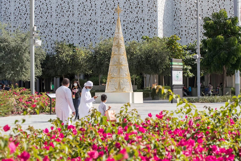 A Christmas tree at the Sustainability Pavilion at the Expo 2020.  All photos: Ruel Pableo for The National