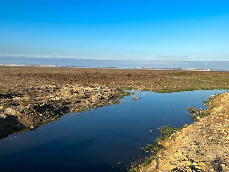 Tunisia's Ariana lagoon drying up due to increasing temperatures. Ghaya Ben Mbarek / The National