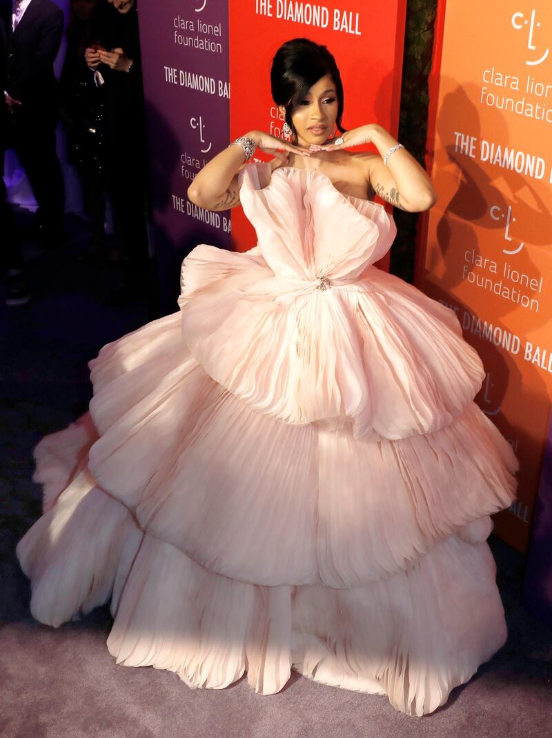 epa07838659 US rapper Belcalis Marlenis Almanzar, alias Cardi B, attends Rihanna's 5th Annual Diamond Ball, benefiting the Clara Lionel Foundation, at Cipriani Wall Street in New York, New York, USA, 12 September 2019.  EPA-EFE/PETER FOLEY