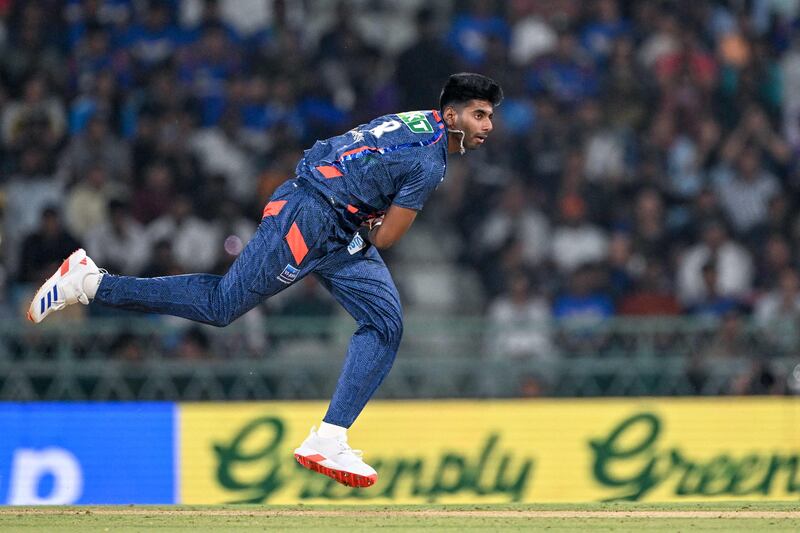 Lucknow Super Giants' Mayank Yadav bowled just one over against Gujarat Titans in Lucknow before walking off the field due to injury. AFP
