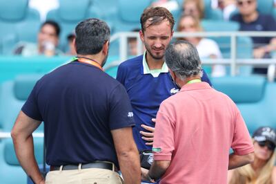 Daniil Medvedev struggled in the Miami heat. AFP