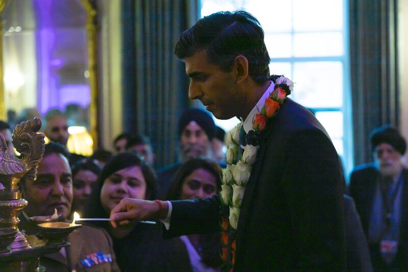 Mr Sunak hosts a reception to celebrate Diwali at No 10. Photo: Simon Walker / No 10 Downing Street