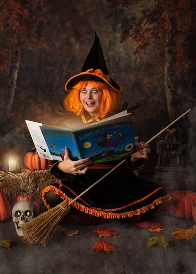 Principal Lisa as the witch from children's book 'Room on the Broom'. Photo: Mina's Kitchen 