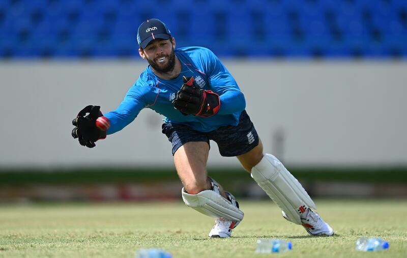 Ben Foakes during training in Antigua. Getty