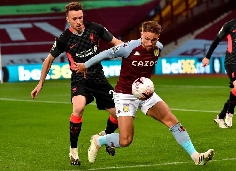 Matthew Cash - 6: Right-back had his hands full from the start dealing with Robertson and Jota’s attacks down his flank. Caught out of position for Salah’s first. Stuck to his task and life was made easier as Grealish, Watkins and Co ran riot in attack. EPA