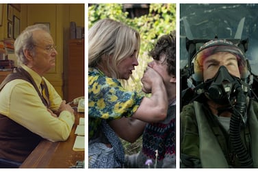 Stills from 'The French Dispatch', 'A Quiet Place II', and 'Maverick'. Twentieth Century Fox / Jonny Cournoyer / Paramount Pictures