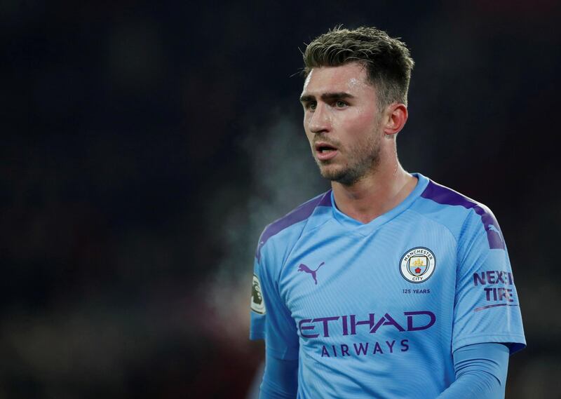 FILE PHOTO: Soccer Football - Premier League - Sheffield United v Manchester City - Bramall Lane, Sheffield, Britain - January 21, 2020  Manchester City's Aymeric Laporte          Action Images via Reuters/Lee Smith  EDITORIAL USE ONLY. No use with unauthorized audio, video, data, fixture lists, club/league logos or "live" services. Online in-match use limited to 75 images, no video emulation. No use in betting, games or single club/league/player publications.  Please contact your account representative for further details./File Photo