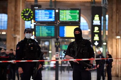 Police cordoned off part of the Gare du Nord following the attack. AFP 