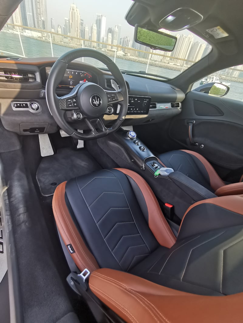 The cabin is padded with plenty of leather and Alcantara trim. Photo: Damien Reid