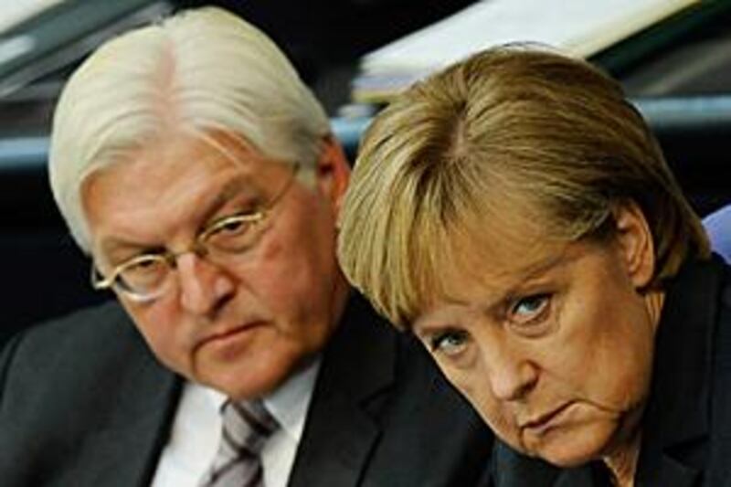 Frank-Walter Steinmeier, left, the German foreign minister and Social Democrat candidate for the post of German chancellor, will hold a televised debate with Angela Merkel.