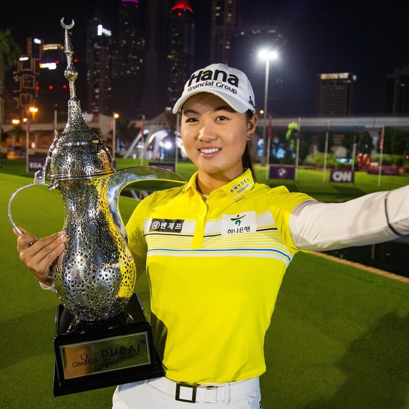 Minjee Lee wins OMEGA Dubai Moonlight Classic. Courtesy OMEGA Dubai Moonlight Classic