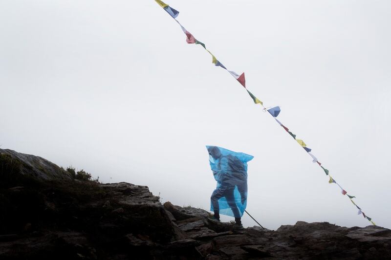 Devotees climb towards Gosaikunda Lake, the Lake sits 4,380 metres above sea level. Narendra Shrestha/EPA