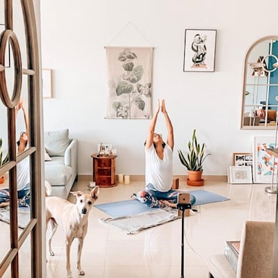 Dina Ghandour is teaching online yoga classes from her home. Instagram / @jivamuktiwithdina