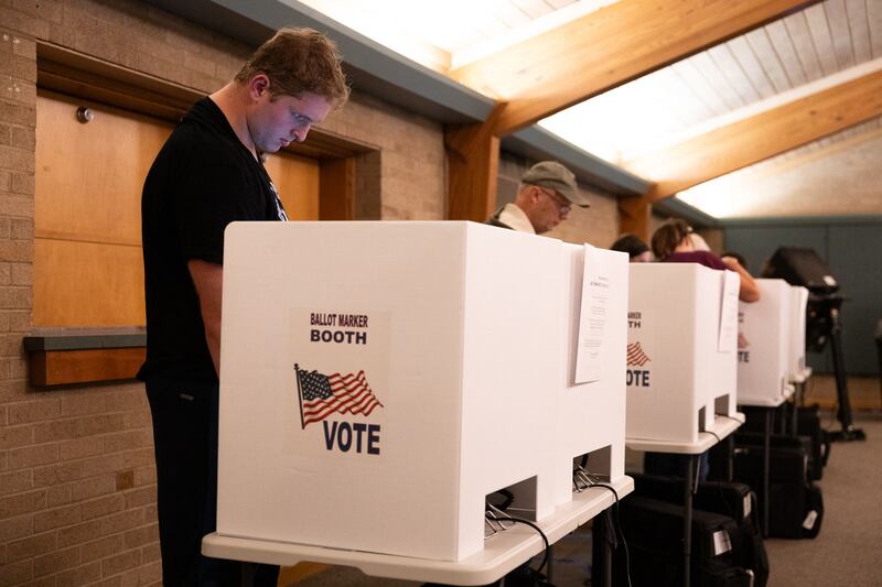 Voters fill out their ballots on Election Day in Columbus, Ohio. AFP