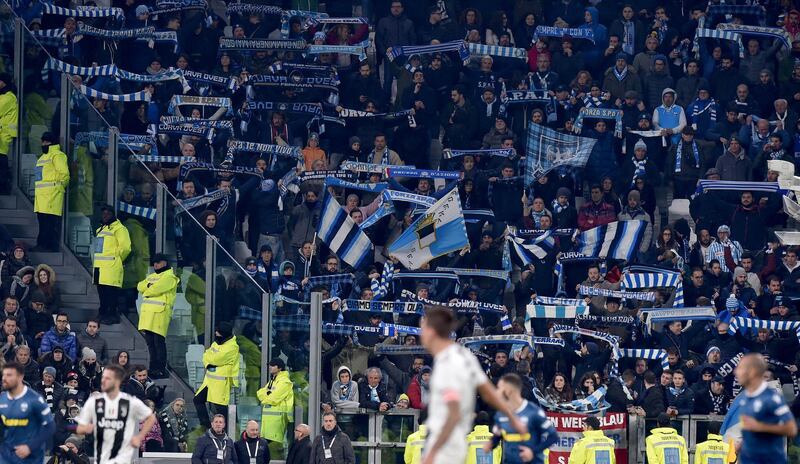 SPAL fans show their suport during the Serie A match against Juventus. Getty Images