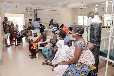 A queue of paediatric surgery patients in Kakuma, Kenya. PA