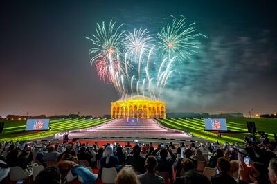 Fireworks display at University City Hall during the opening ceremony of the Sharjah Light Festival. Photo: Sharjah Commerce and Tourism Development Authority