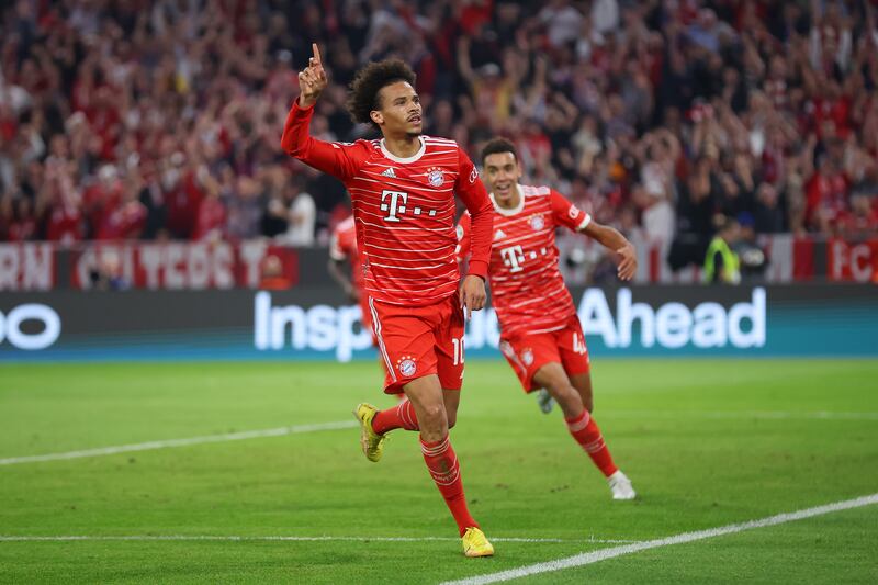 Leroy Sane celebrates his goal. Getty