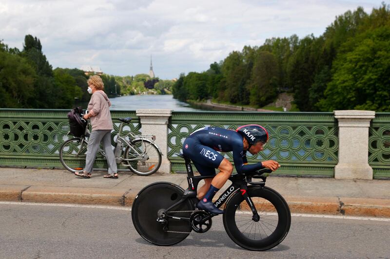Team Ineos rider Jonathan Castroviejo during Stage 1 of the Giro d'Italia - a 8.6km individual time trial in Turin - on Saturday, May 8. AFP