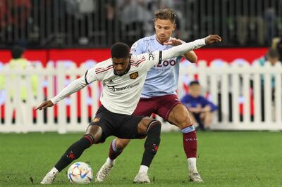 Marcus Rashford during Manchester United's friendly draw against Aston Villa at the Optus Stadium in Perth. AFP