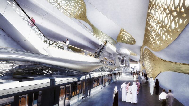 The six metro lines will serve as the backbone for public transport in Riyadh. Courtesy Zaha Hadid Architects