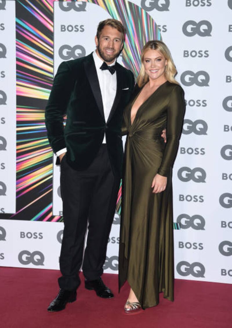 Chris Robshaw and Camilla Kerslake attend the GQ Men of the Year Awards at the Tate Modern on September 1, 2021 in London, England. Getty Images