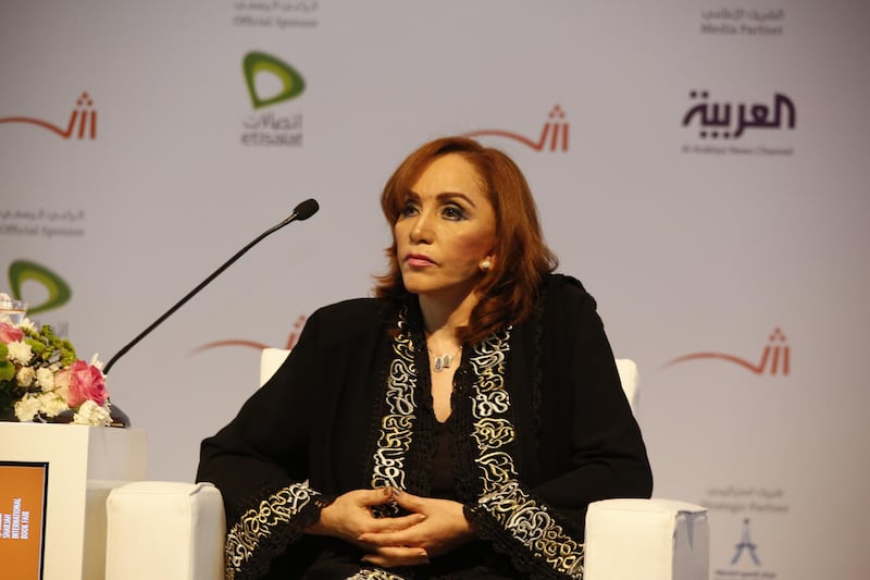 handouts from the sharjah international book fair, 2014. Ahlam Mosteghanemi, is an Algerian writer who has been called "the world's best-known arabophone woman novelist".
CREDIT: Courtesy Sharjah International Book Fair