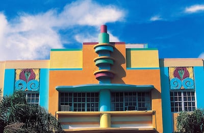 UNITED STATES - MARCH 24: Berkeley Shore Hotel in the Art Deco Historic District, Ocean Drive, South Beach, Miami Beach Florida, United States of America. (Photo by DeAgostini/Getty Images)