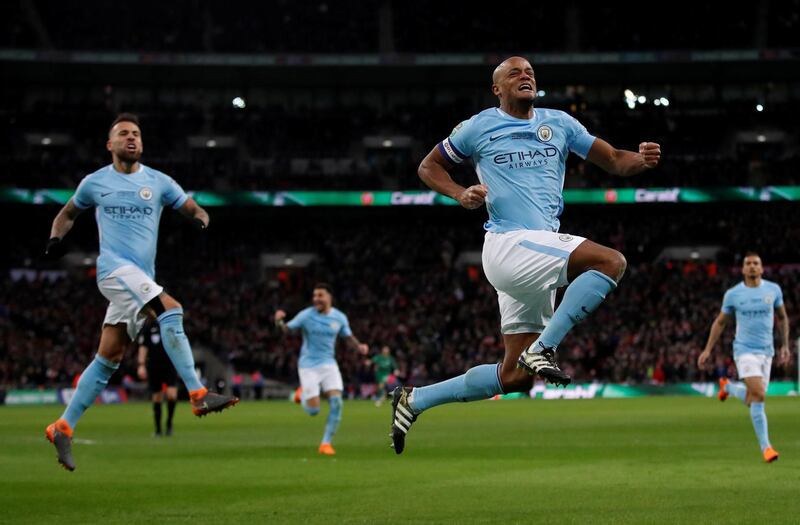 Centre-back: Vincent Kompany (Manchester City) – Dominant defensively and deserved his goal in the Carabao Cup final against Arsenal. A true captain’s display. Carl Recine / Reuters