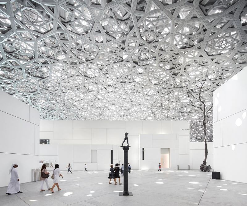 The interior of Louvre Abu Dhabi was featured in the film The Misfits starring Pierce Brosnan. Photo: Department of Culture and Tourism — Abu Dhabi