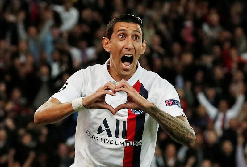 Soccer Football - Champions League - Group A - Paris St Germain v Real Madrid - Parc des Princes, Paris, France - September 18, 2019  Paris St Germain's Angel Di Maria celebrates scoring their first goal       REUTERS/Benoit Tessier     TPX IMAGES OF THE DAY