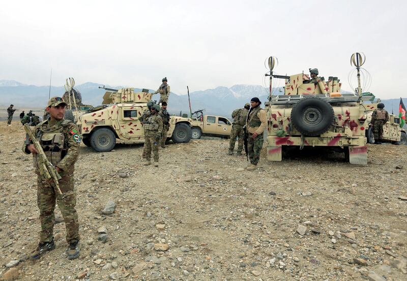 FILE PHOTO: Afghan National Army troops prepare for an operation against insurgents in Khogyani district of Nangarhar province, Afghanistan November 28, 2017. REUTERS/Parwiz/File Photo