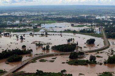 File photo: An aerial view shows flood waters near the Sigiri bridge, after River Nzoia burst its banks and due to heavy rainfall and the backflow from Lake Victoria. Reuters