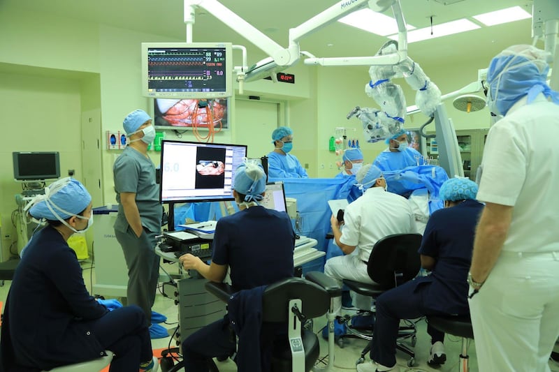 A team of medical specialists at Cleveland Clinic Abu Dhabi spent six weeks repairing complications following bariatric surgery on an Emirati patient. Photo: Cleveland Clinic Abu Dhabi