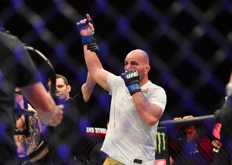 Glover Teixeira celebrates after defeating Anthony Smith during UFC Fight Night at VyStar Veterans Memorial Arena.  USA Today