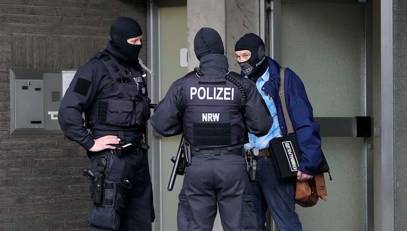 Police in Duesseldorf, Germany. AP