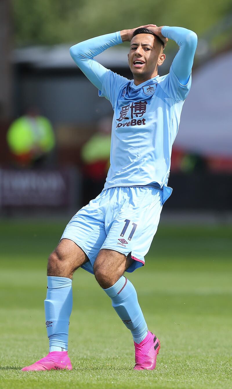 CREWE, ENGLAND - JULY 20:   Dwight McNeil of Burnley during the Pre-Season Friendly match between Crewe Alexandra and Burnley at Gresty Road on July 20, 2019 in Crewe, England. (Photo by Nigel Roddis/Getty Images)