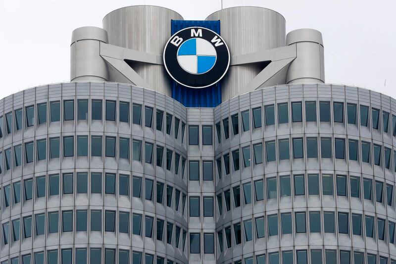 FILE - In this Wednesday, March 21, 2018 file photo, the logo of German car manufacturer BMW is pictured at the headquarters in Munich, Germany. German carmaker BMW reports its second quarter earnings on Thursday, Aug. 2, 2018. (AP Photo/Matthias Schrader, file)