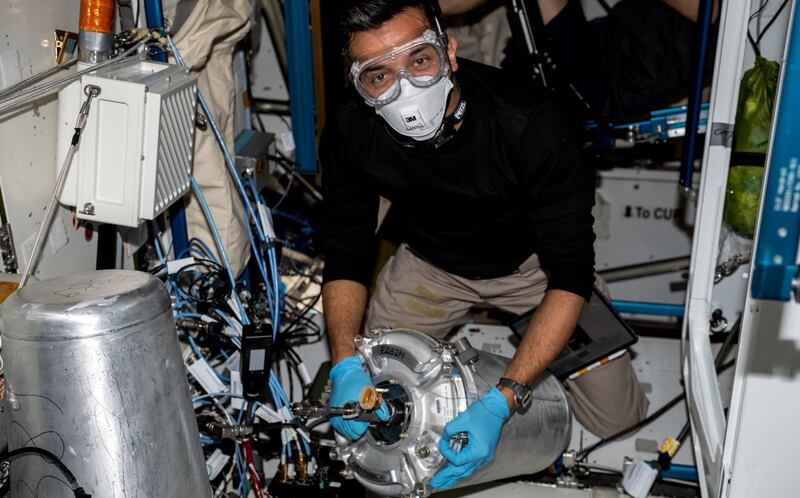 Emirati astronaut Sultan Al Neyadi reveals the importance of water on the ISS. Photo: Sultan Al Neyadi / Twitter