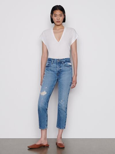 Frame is also going eco-friendly with its (Bio) Degradable Jeans. Photo: Frame