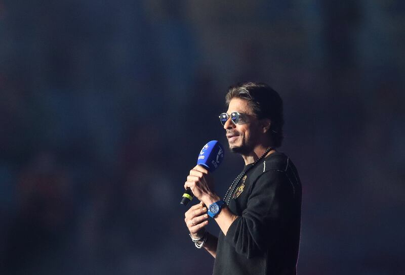 Actor Shah Rukh Khan at the opening ceremony of the International League T20. Chris Whiteoak / The National