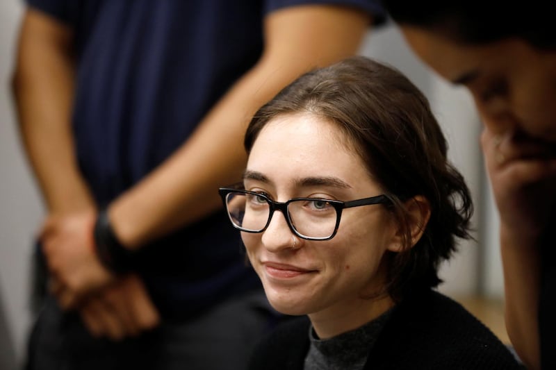 U.S. student Lara Alqasem appears at the district court in Tel Aviv, Israel October 11, 2018. REUTERS/Amir Cohen