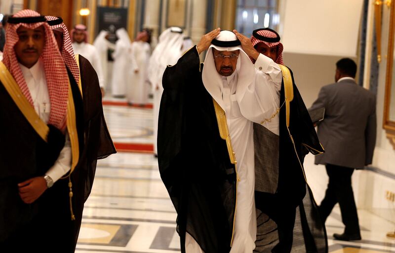 Saudi oil minister Khalid al-Falih arrives to attend the Future Investment Initiative conference in Riyadh, Saudi Arabia on October 24, 2017. Faisal Al Nasser / Reuters