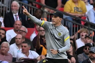 Chelsea's German head coach Thomas Tuchel  reacts during the English FA Cup final football match between Chelsea and Liverpool, at Wembley stadium, in London, on May 14, 2022.  (Photo by Ben Stansall  /  AFP)  /  NOT FOR MARKETING OR ADVERTISING USE  /  RESTRICTED TO EDITORIAL USE