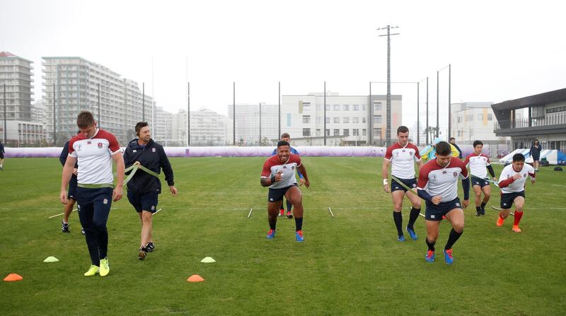 England' players during training. Reuters