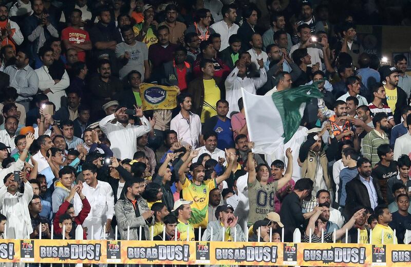 
SHARJAH , UNITED ARAB EMIRATES , DEC 17  – 2017 :- Crowd during the T10 Cricket League held at Sharjah Cricket Stadium in Sharjah.  (Pawan Singh / The National) Story by Paul Radley

